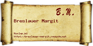 Breslauer Margit névjegykártya